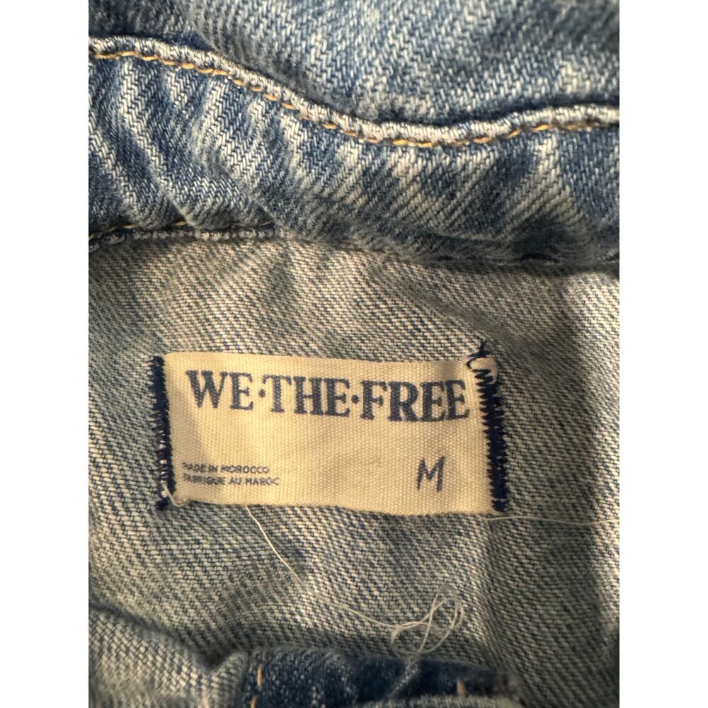 Free People Women’s Marci Denim Cuffed Shortall Size Medium - Picture 3 of 10